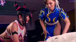 Sia Siberia, Sonya Vibe - Chun Li And Juri Make Him Cum