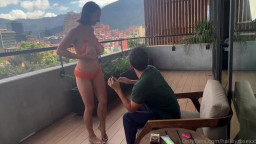 OnlyFans - Hailey Rose - Balcony Fuck In Colombia