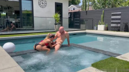 Clara Trinity and Jhonny - Poolside Sex
