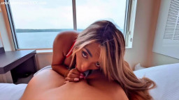 Luna Colombiana - Hooters Chick Waitress Pegging And Feeding Lucky Man His Cum